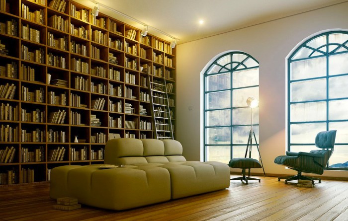 Modern library design interior