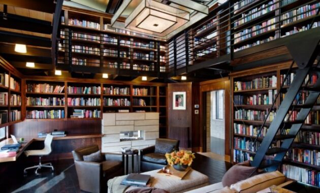 Modern library interior design