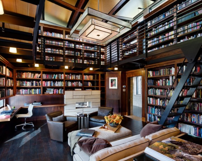 Modern library interior design