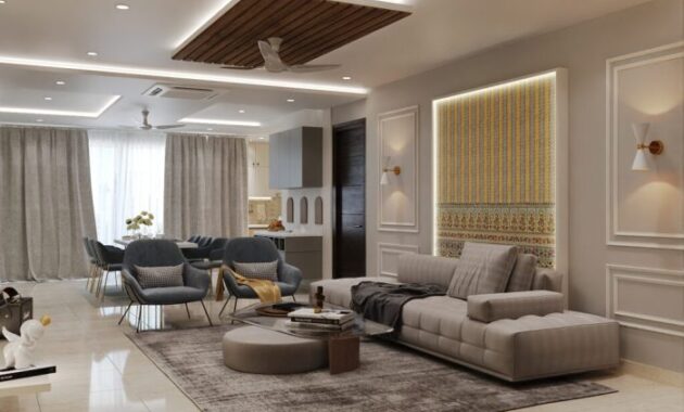 Modern living area interior design