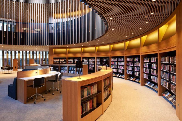 Modern library design interior